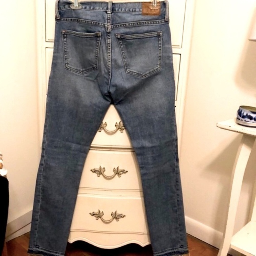 Gap 1969 medium wash raw hem high waist distressed Skinny jeans size 28 - Picture 3 of 14